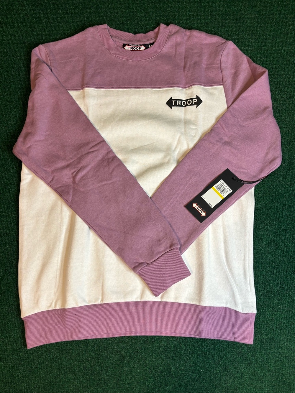 Men's Two-Tone Sweater - Cream and Pink